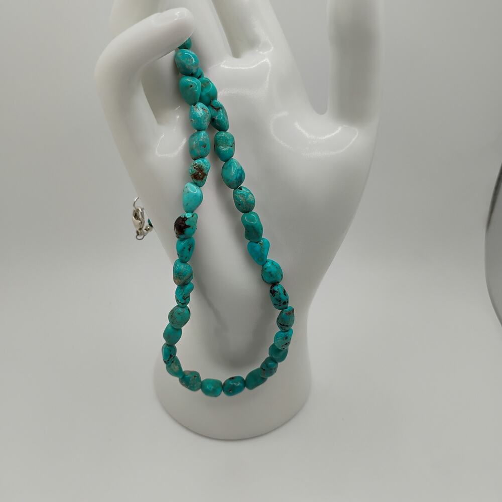 Beaded Howlite Strung on Silver Wire - 18 inches in length